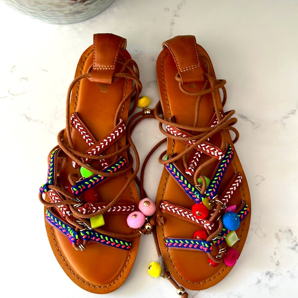 Whimsical PomPom Colorful Sandal